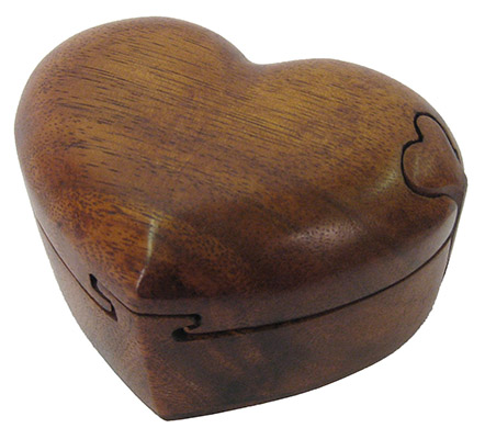 Wooden Heart Puzzle Box